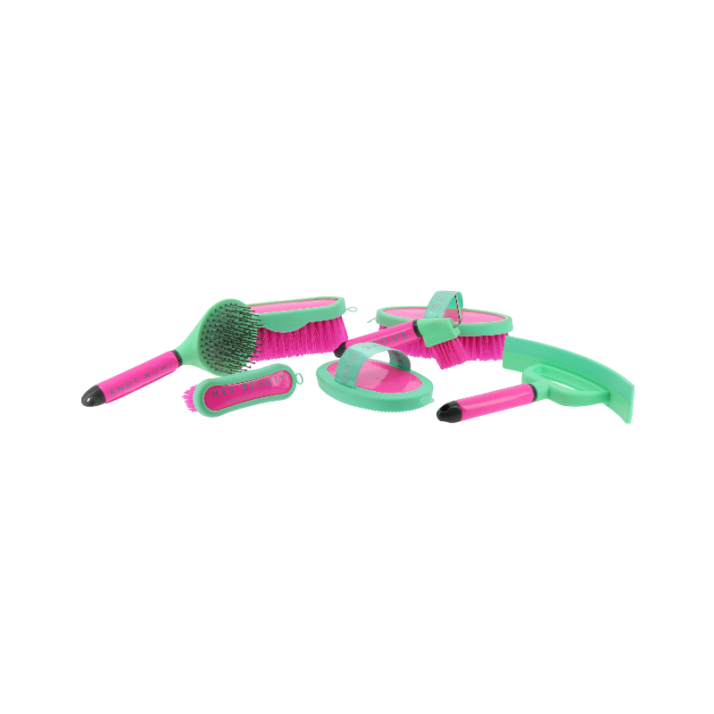 Equithème - Brosse de tête Je t'aime rose fluo