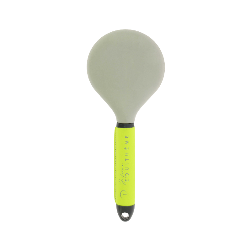 Equithème - Brosse à crinière Je t'aime jaune fluo