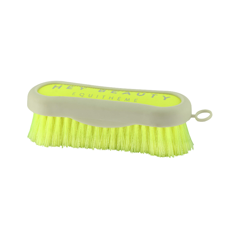 Equithème - Brosse de tête Je t'aime jaune fluo