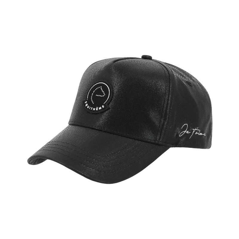 Equithème - Casquette Studio Je t'aime noir brillant
