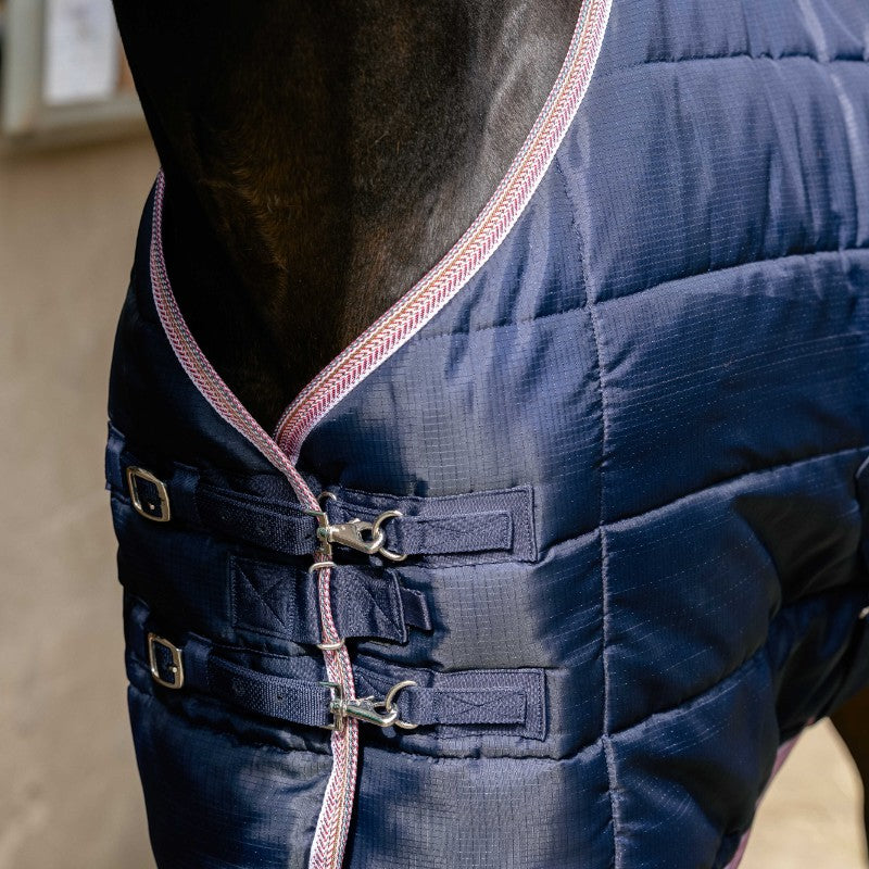 Equithème - Couverture d'écurie Aztec 200g marine | - Ohlala