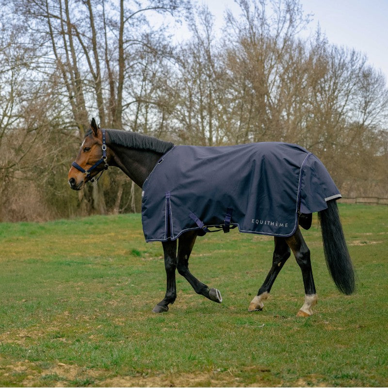 Equithème - Couverture d'extérieur Anatomic Aisance 1200D 200g marine | - Ohlala