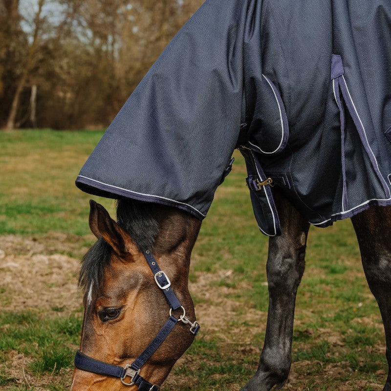 Equithème - Couverture d'extérieur Anatomic Combo 1200D 0g marine | - Ohlala