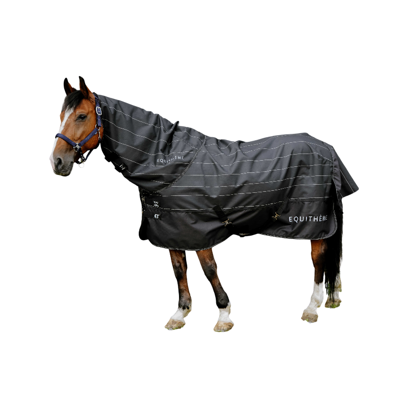 Equithème - Couverture d'extérieur Tyrex Lumin 600D noir 0g | - Ohlala