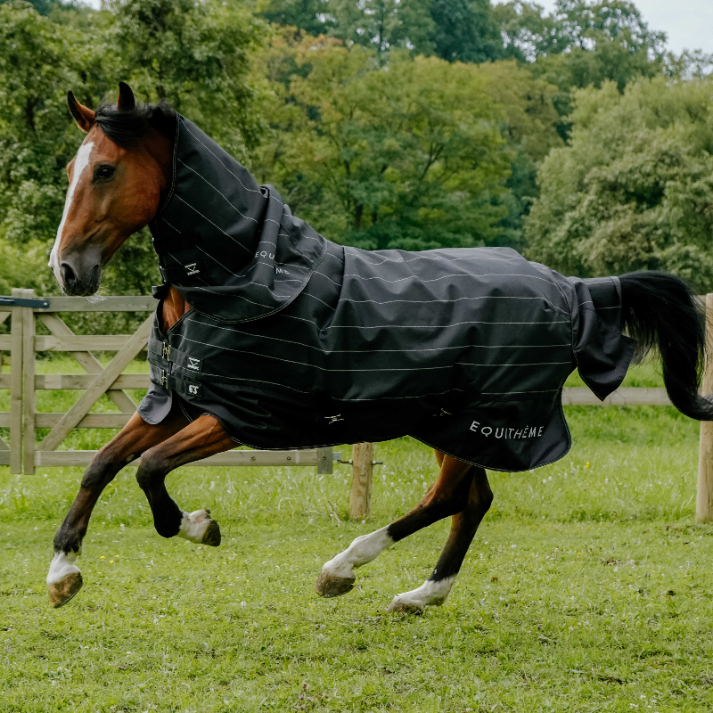 Equithème - Couverture d'extérieur Tyrex Lumin 600D noir 0g | - Ohlala