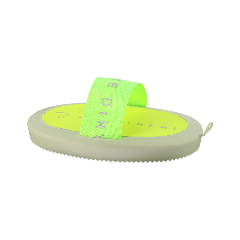 Equithème - Étrille Je t'aime jaune fluo