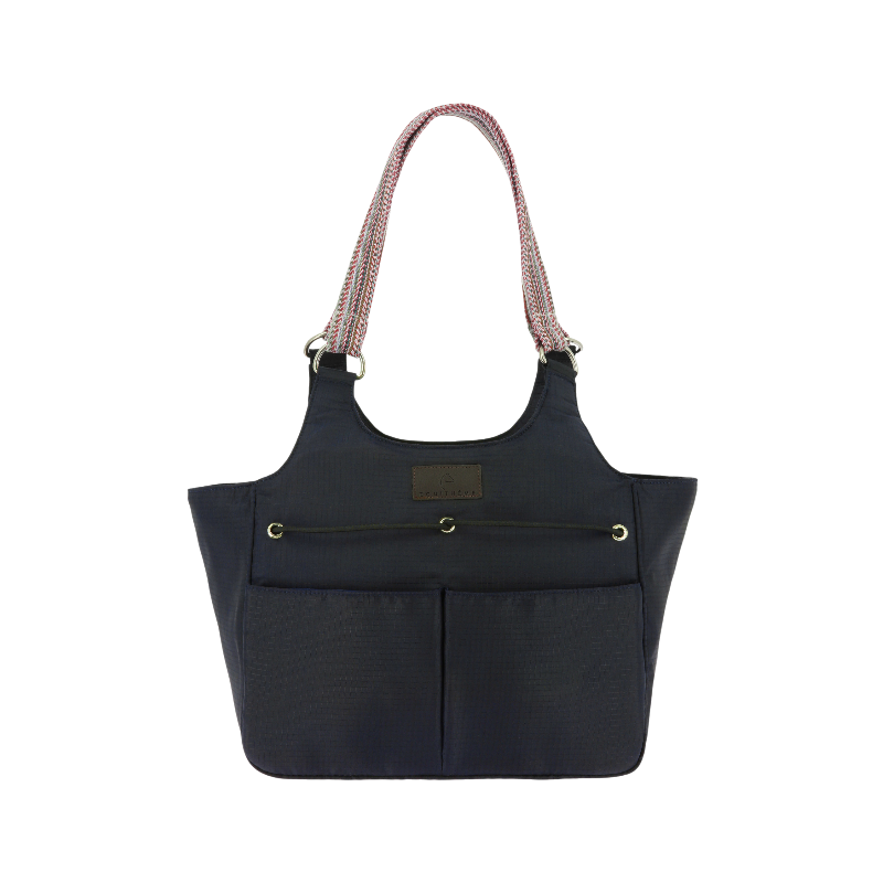 Equithème - Sac cabas zip + élastique Aztec marine