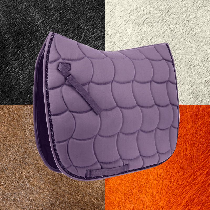 Equithème - Tapis de dressage Satin prune | - Ohlala