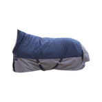 Equithème - Buitendeken Tyrex "High Neck" 600D marine/grijs 150g | - Ohlala