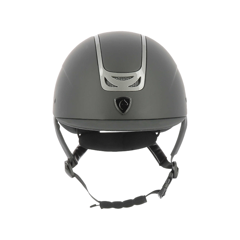 Equithème - Casque d'équitation Pepit noir/ métallique chromé