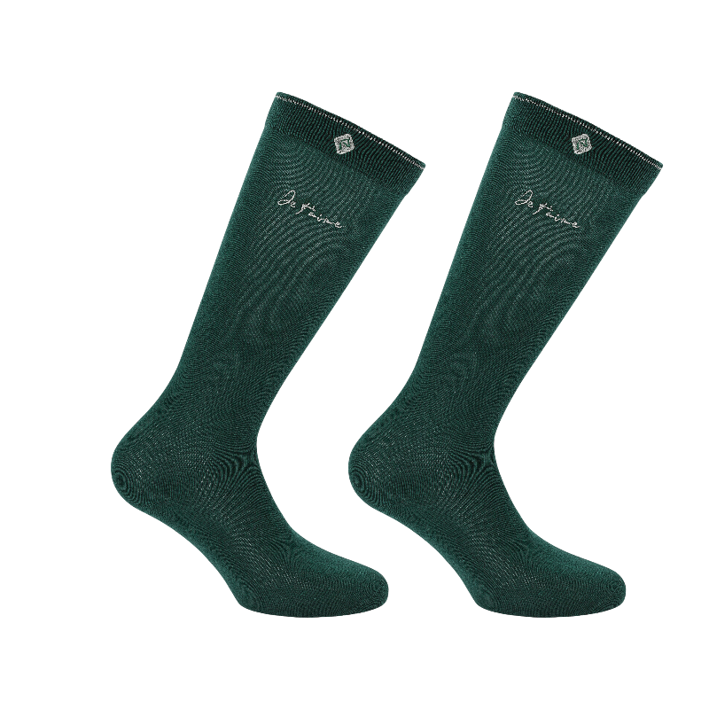 Equithème - Chaussette d'équitation Rose Je t'aime kaki | - Ohlala