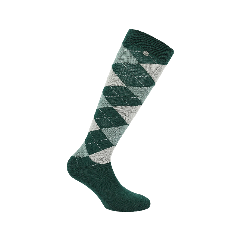 Equithème - Rijsokken Argyle khaki/ grijs | - Ohlala