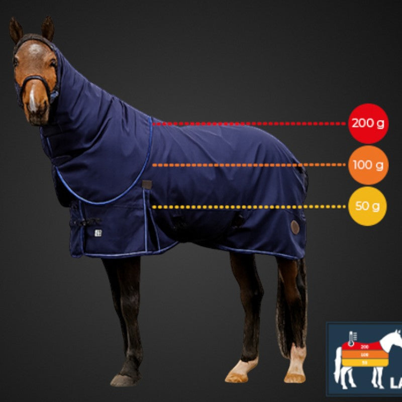 Equithème - Couverture Classic 3 Layers 200g marine | - Ohlala