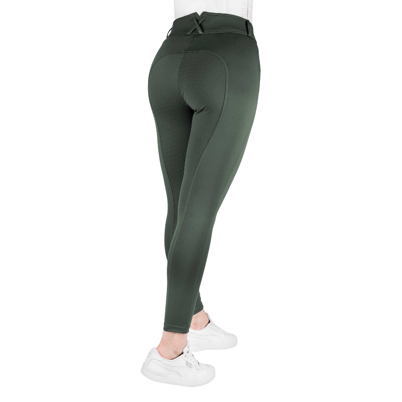 Equithème - Pantalon d'équitation femme Carly kaki