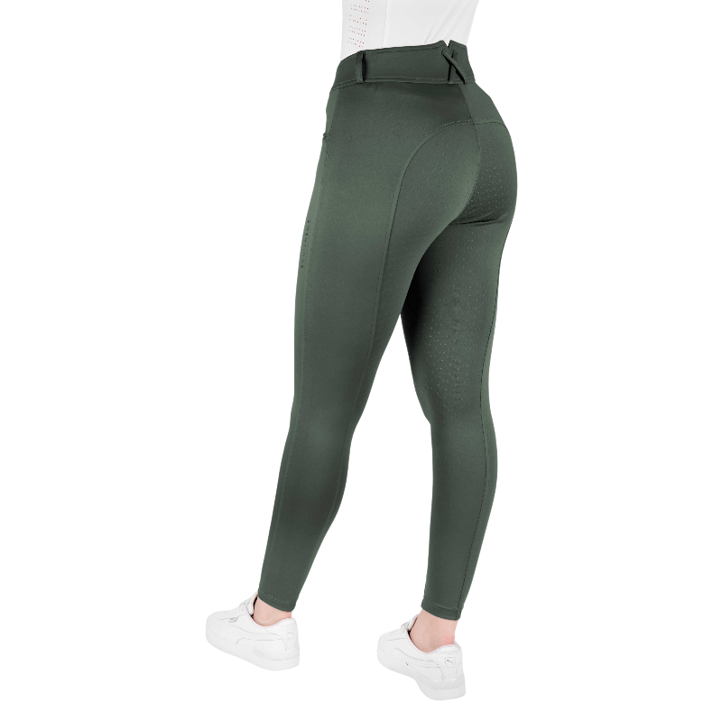 Equithème - Pantalon d'équitation femme Carly kaki