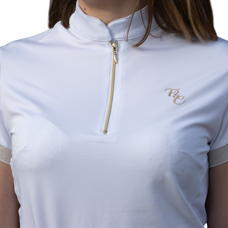 Flags & Cup - Polo de concours manches courtes femme Andria blanc