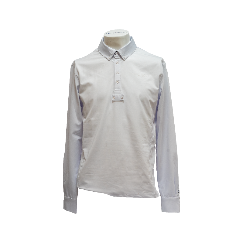 Flags & Cup - Polo de concours manches longues homme San Remo blanc