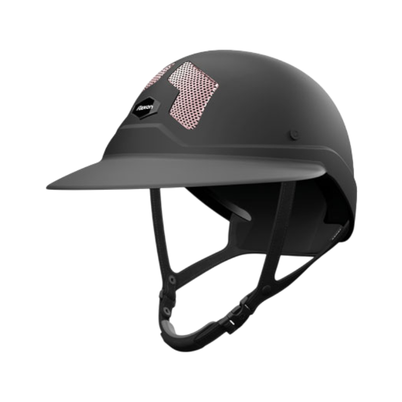 Flex On - Casque d'équitation Armet Dark grilles rose clair visière Angel