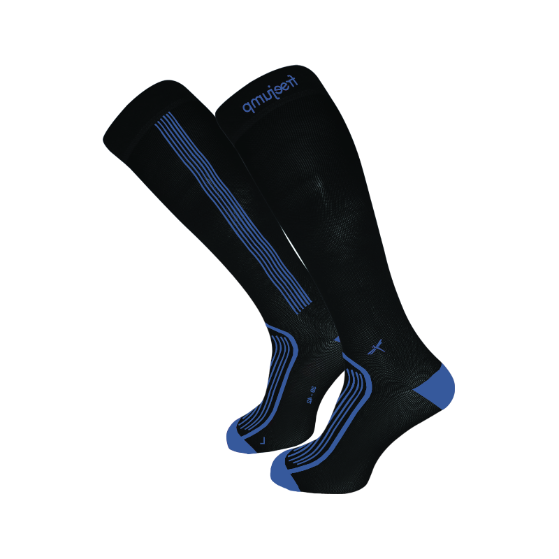 Freejump - Chaussettes d'équitation techniques noir/ bleu