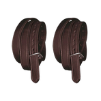 Flags & Cup - Etrivières nylon gainé et cuir marron | - Ohlala