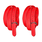 Flags & Cup - Etrivières nylon gainé et cuir rouge | - Ohlala