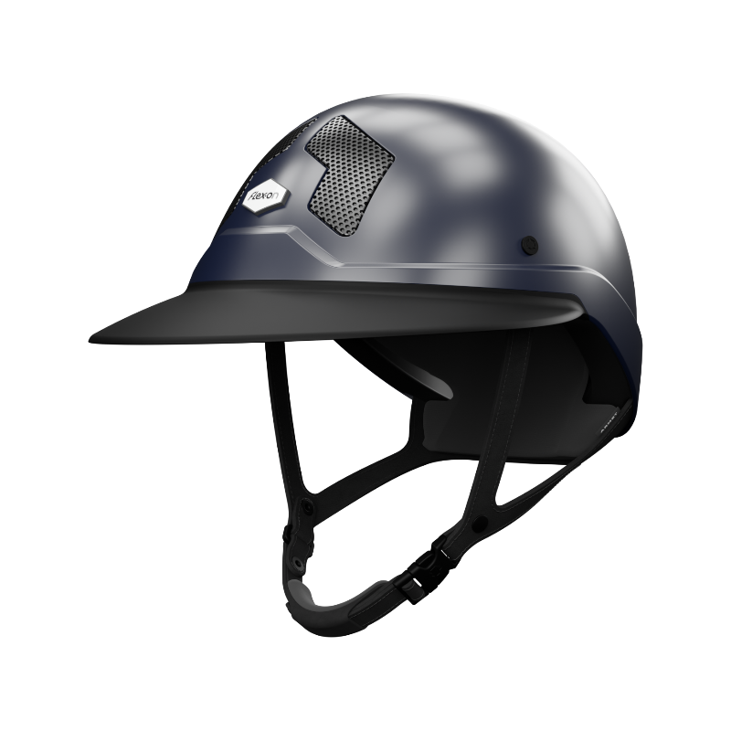 Flex On - Casque d'équitation Armet Dark marine jugulaire noir visière Angel