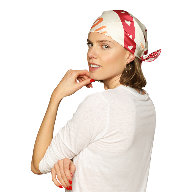 GEM - Foulard Icare crème/ rose