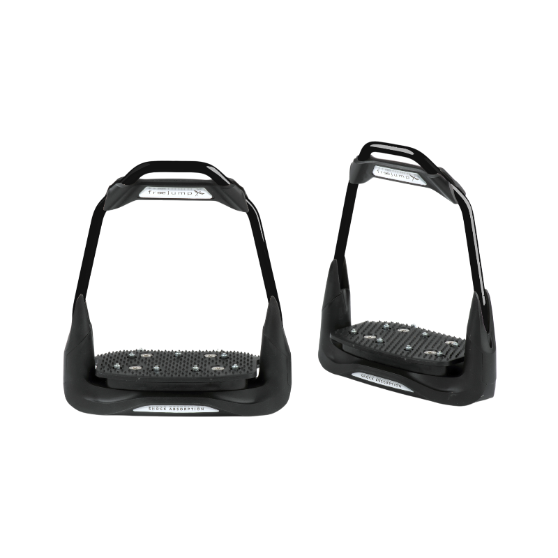 Freejump - Étriers Air's Full Black/ Plancher incliné/ Oeil droit/ Noir/ Argent