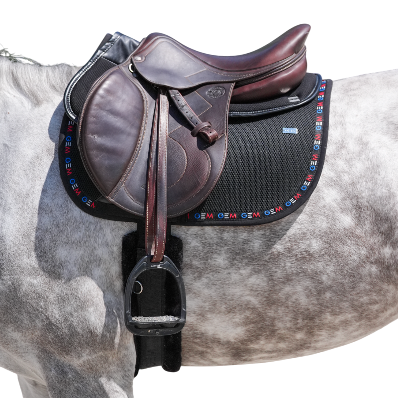 GEM - Tapis de selle mesh noir bleu/ blanc/ rouge