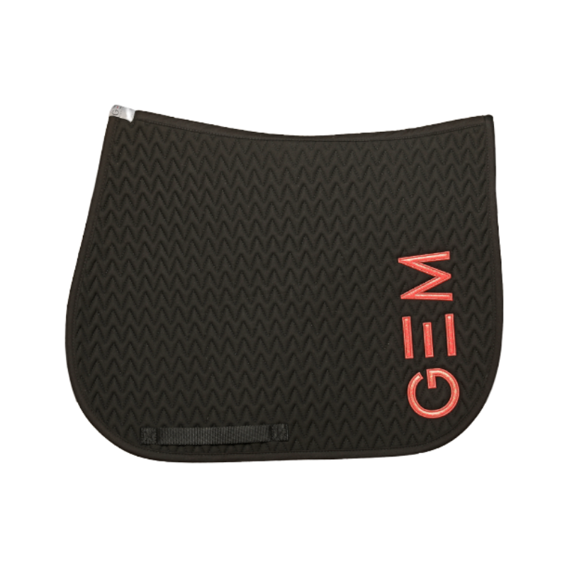 GEM - Tapis de selle Ten noir/ corail