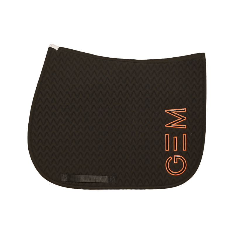 GEM - Tapis de selle Ten noir/ orange corail
