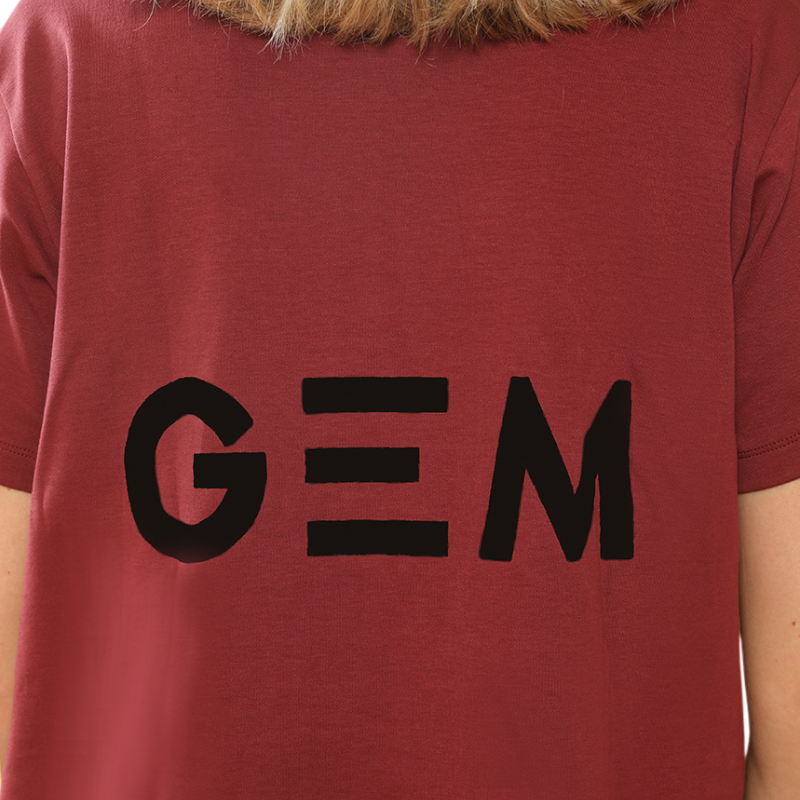 GEM - T-shirt manches courtes femme Eclair bordeaux/ noir