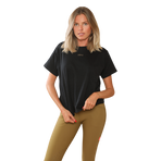 GEM - T-shirt manches courtes femme Eclair noir/ léopard