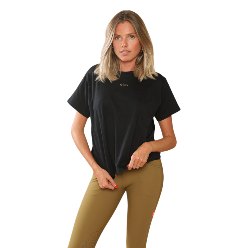 GEM - T-shirt manches courtes femme Eclair noir/ léopard