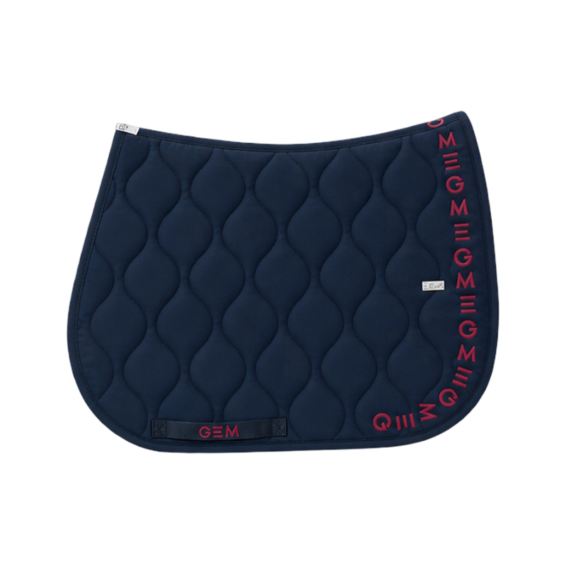GEM - Tapis de selle Essentiel marine/ logo bordeaux