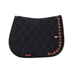 GEM - Tapis de selle Essentiel noir/ logo corail
