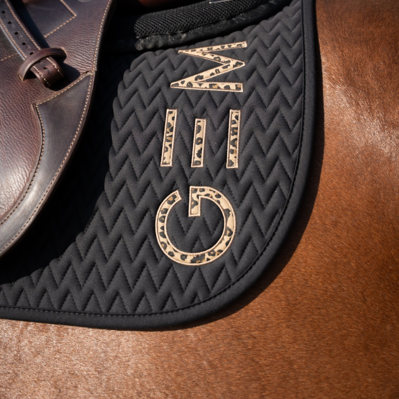 GEM - Tapis de selle Ten noir/ léopard