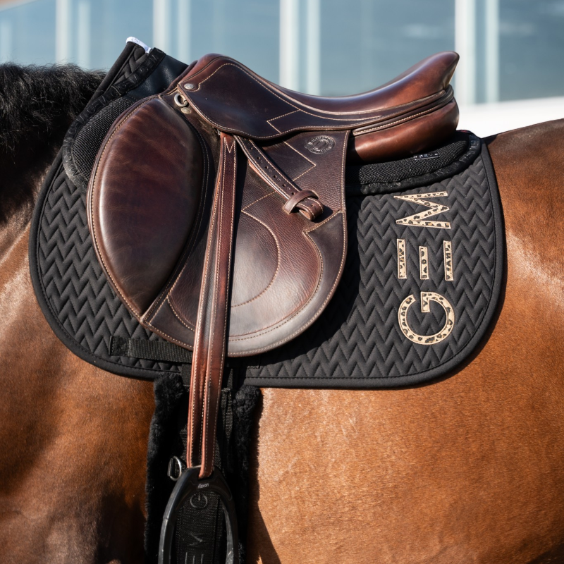 GEM - Tapis de selle Ten noir/ léopard