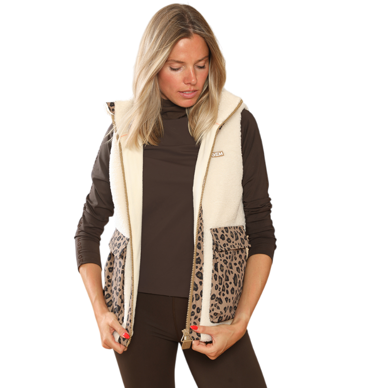 GEM - Veste femme Charlie écru/ léopard