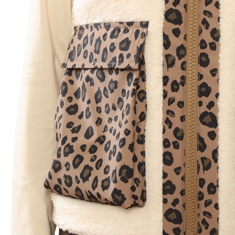GEM - Veste femme Charlie écru/ léopard