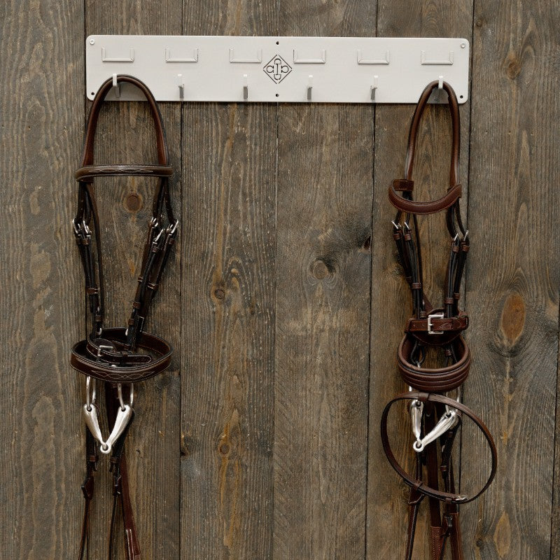 Grooming Deluxe - Porte-bridon 6 crochets et porte-nom argent