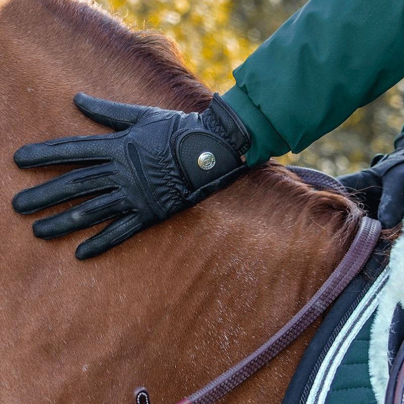 Harcour - Gants d'équitation Molly noir | - Ohlala