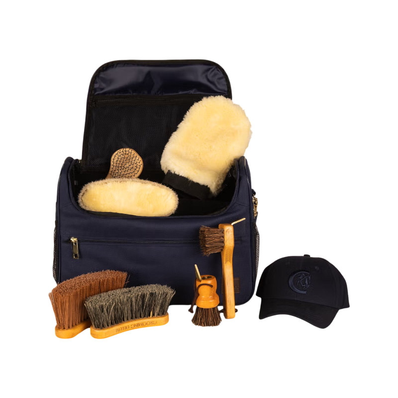 Grooming Deluxe - Set Grooming bag de pansage  marine + brosses