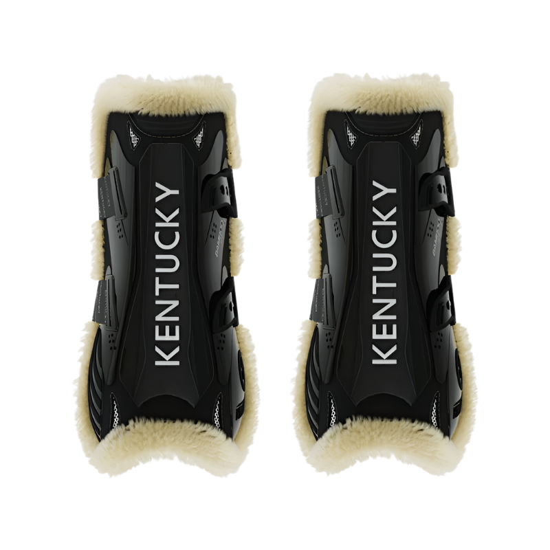 Kentucky Horsewear - Guêtres ouvertes mouton vegan Bamboo Elastic noir x2