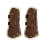 Kentucky Horsewear - Guêtres ouvertes velcro mouton vegan marron | - Ohlala