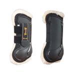 TdeT - Open Design beenbeschermers met zwarte schapenvacht voering x2 | - Ohlala