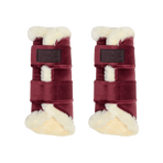 Kentucky Horsewear - Gesloten leren velvet contrast beenbeschermers bordeaux | - Ohlala