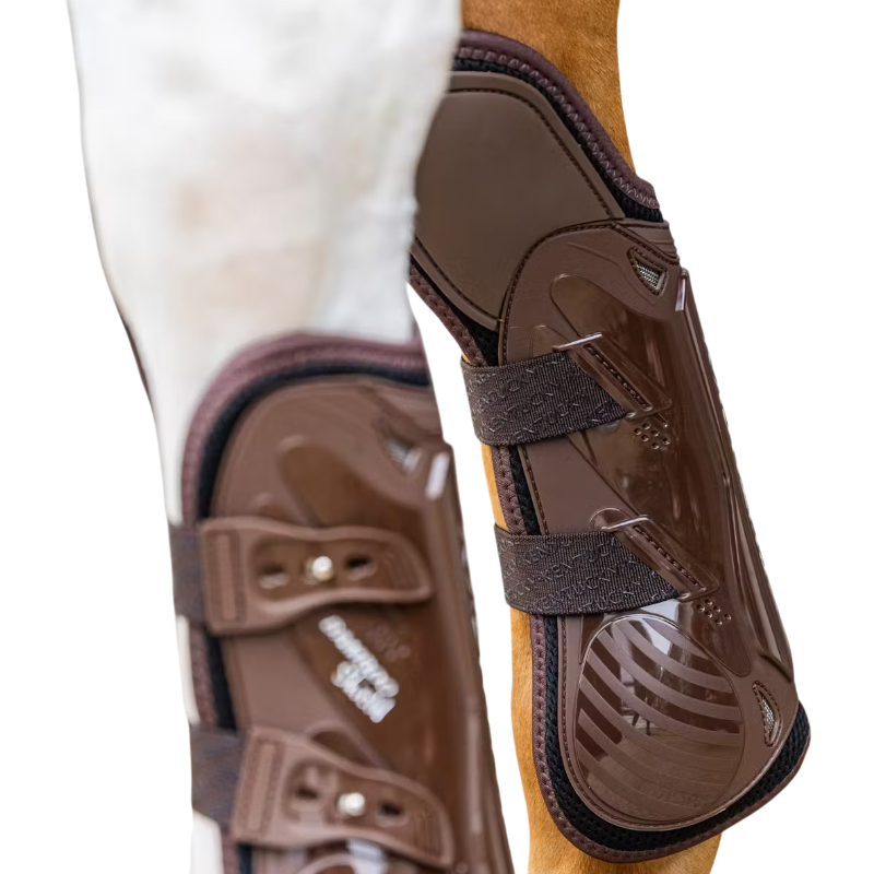 Kentucky Horsewear - Guêtres Elastic protection genoux marron | - Ohlala
