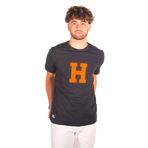 Hagg - T-shirt manches courtes homme marine/ orange | - Ohlala