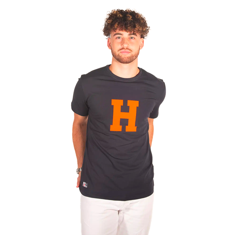 Hagg - T-shirt manches courtes homme marine/ orange | - Ohlala